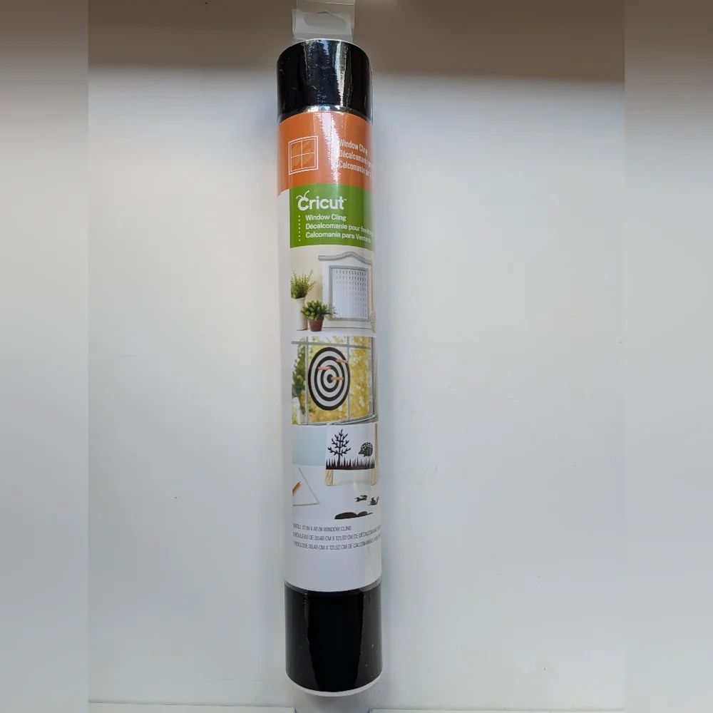 Brand new, sealed roll of Cricut Window Cling Vinyl in Black.